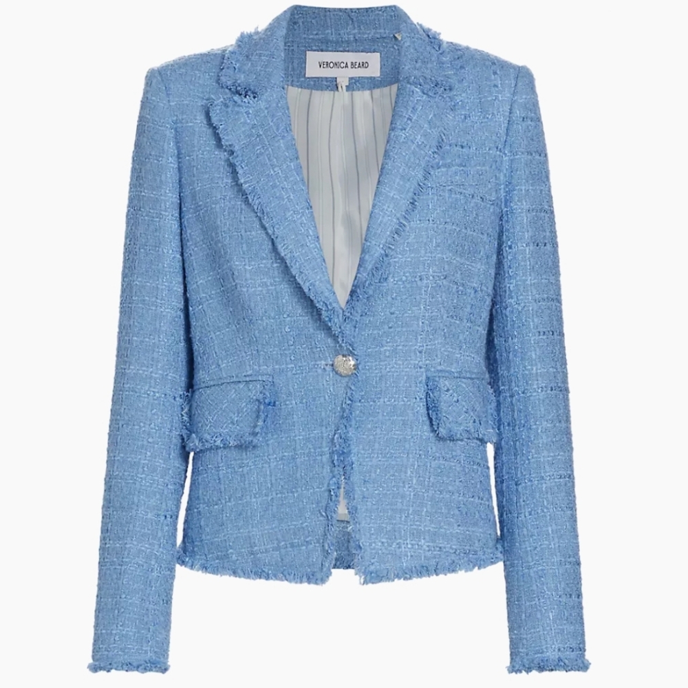 VERONICA BEARD Hosanna Cotton-Blend Tweed Blazer Sz 16 NWT